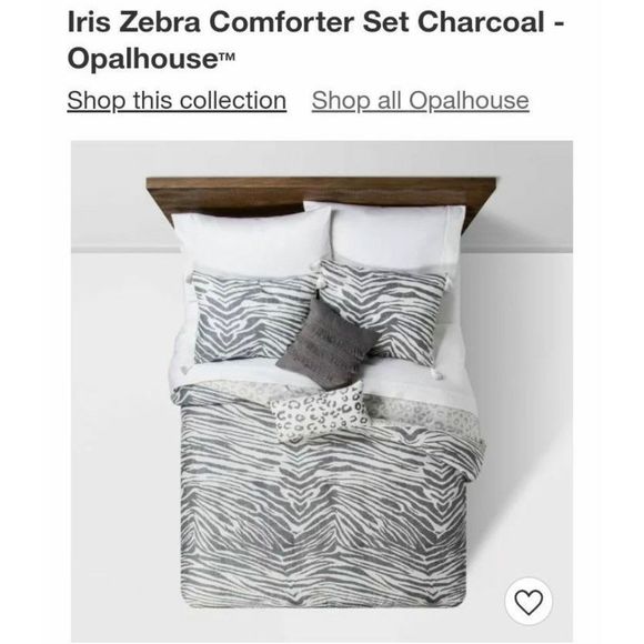 Opalhouse Bedding Iris Zebra Comforter Set Charcoal Twintwin Xl